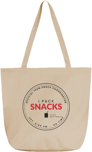 I Pack Snacks canvas tote from The Wrestling Planner shop